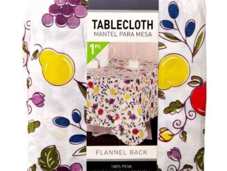 Home Living Flannel Back Rectangle Tablecloth (1 Piece) -  Dress your table and keep it protected with this fun table cover. With a fun multicoloured fruity print, this table cloth is stylish and makes clean up a breeze - 7450014090970 Online